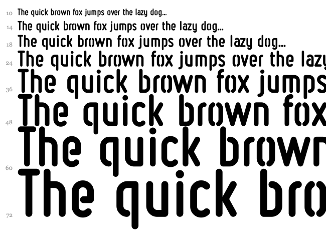 Ruler Stencil font waterfall